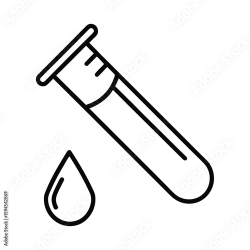Blood sample test icon line art vector on white background