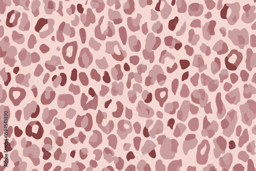 Muted blush pink leopard spots, soft orchid tones, seamless minimalistic flat vector design, smooth curves and simplified lines.