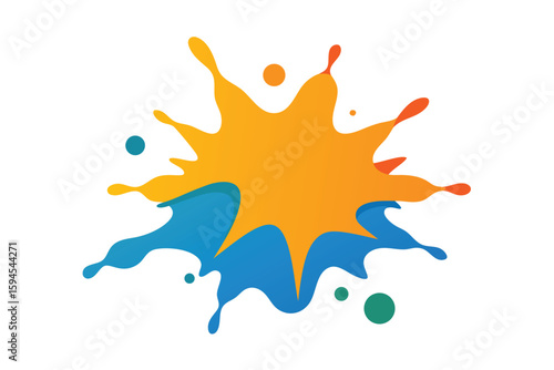 A colorful paint splash on a white background Ai Generated