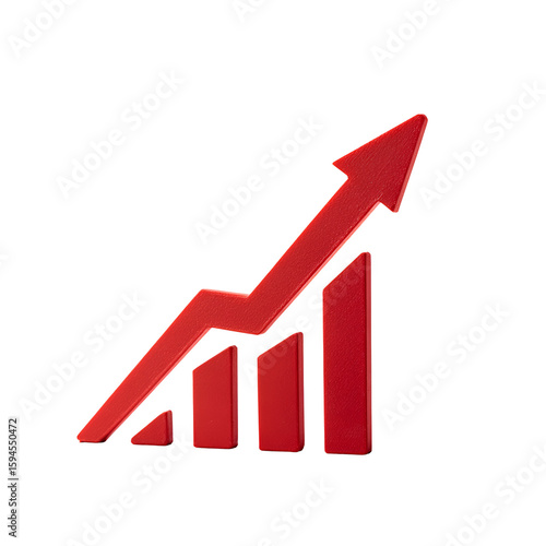 Red Upward Arrow Graph Showing Rising Trend