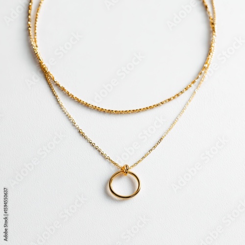 Wallpaper Mural A gold necklace with a circle pendant on it Torontodigital.ca