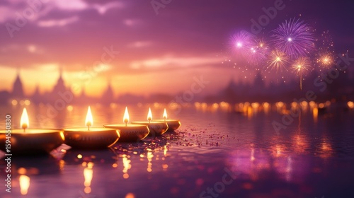 Banner design for diwali festival and podium,Diwali light decoration candle with fireworks,Stage,Product display Showcase design sparkle background,Deepavali,Dipavali,3D podium illustration.