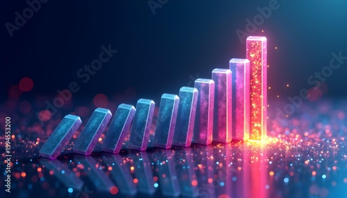 Domino Ripple Effect Transforming into a Digital Network