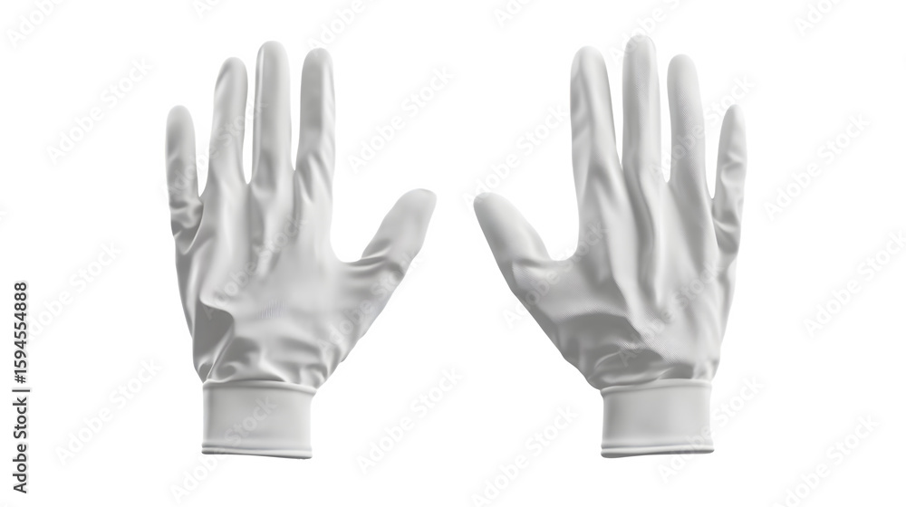 Obraz premium realistic cotton gloves mockup, top view with a cuff, isolated on transparent background