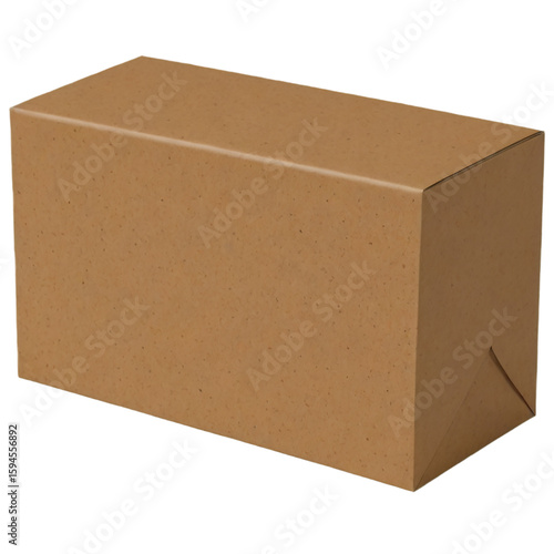 Open brown cardboard box isolated on white background for packaging and shipping purposes