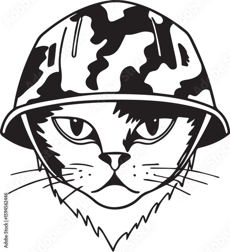 veteran cat illustration 