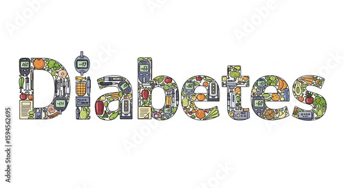 Diabetes A Colorful Composition of diabetes Related icons