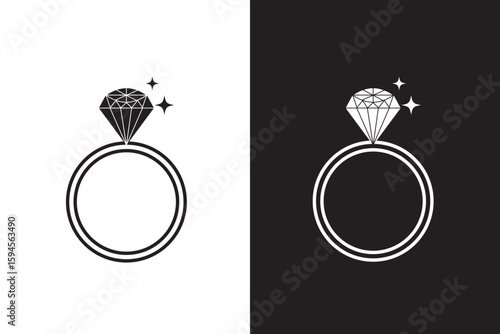 Check out this latest line icon of diamond ring