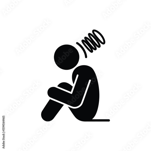 Stress Anxiety and Mental Health A Depressed Person Silhouette Illustration