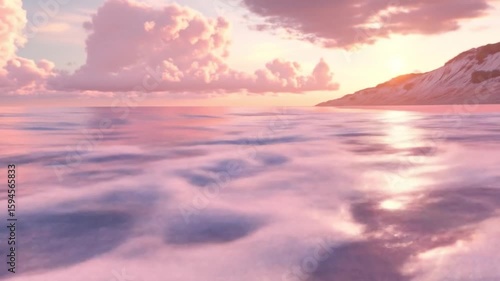 Pastel Sunset over a Serene Sea