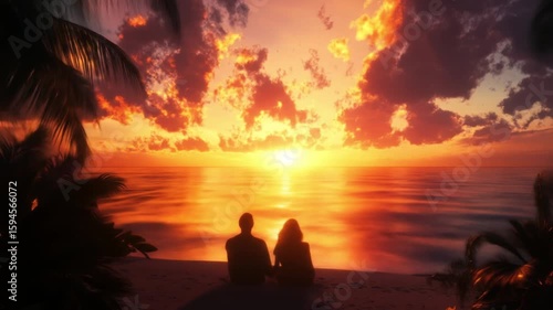 Romantic Sunset on a Tropical Beach