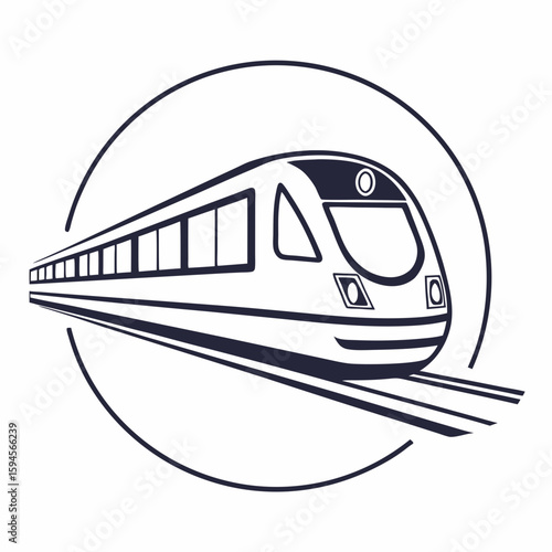 Train Icon Vector | Generative AI & Linocut Silhouette Style Illustration