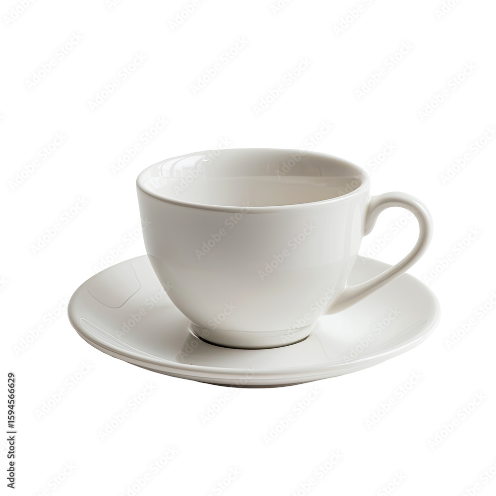 Fototapeta premium Empty white ceramic teacup and saucer