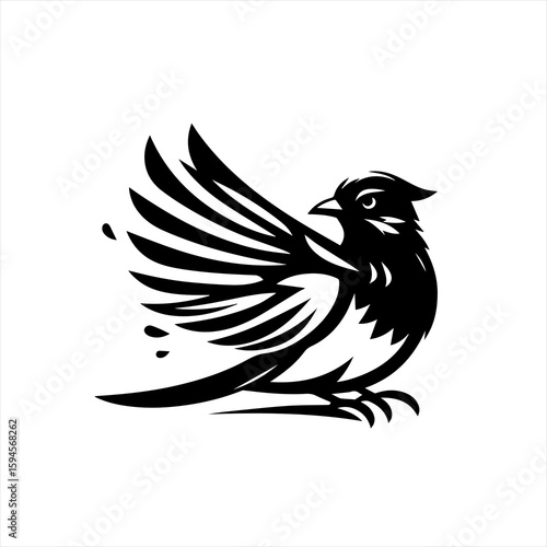 Bird with spread wings