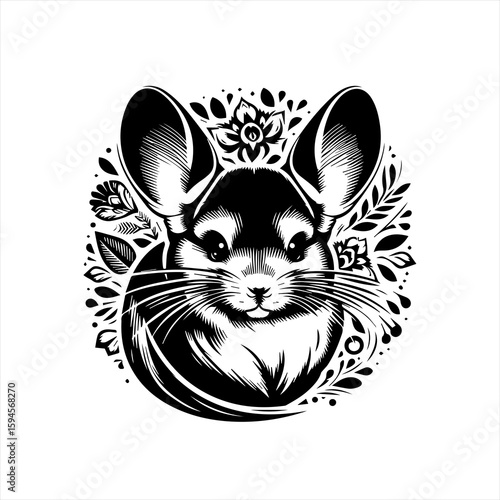 Chinchilla illustration isolated on white