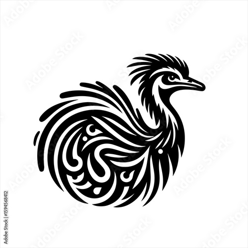 Ornate emu illustration