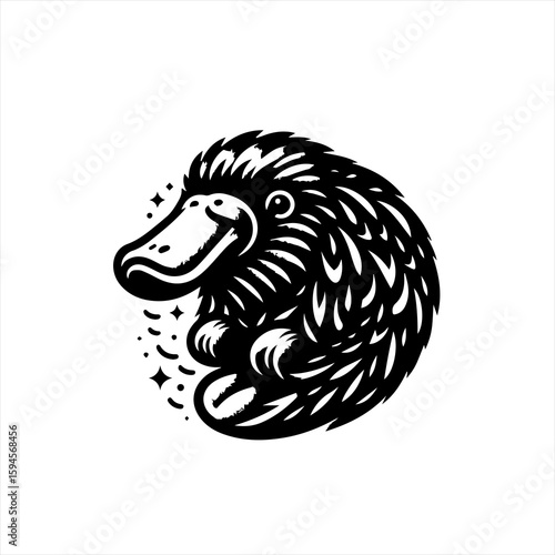 Platypus isolated on white background