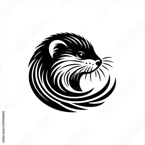 Ferret animal head isolated