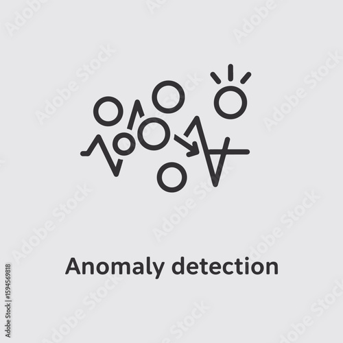 Vector art of anomaly detection illustration with data points and wave patterns