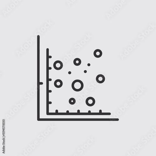 Vector art of scatter plot graph showing data points and distribution