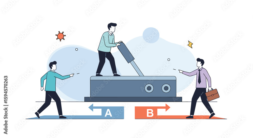Fototapeta premium Business collaboration and conflict resolution strategies for project success and teamwork