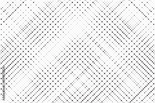 Grunge halftone gradient background. Faded grit noise texture. White and black sand wallpaper. Retro pixelated backdrop. Anime or manga style comic overlay. Vector graphic design textured template	