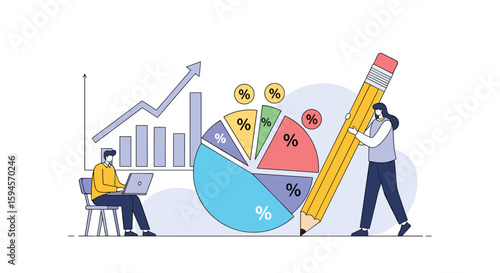 Visualizing business growth and financial performance with charts and graphs for data analysis