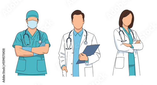 Three medical professionals showing their expertise and dedication to patient care in the healthcare industry