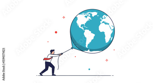 A person holding a balloon shaped like the earth, symbolizing global responsibility and environmental stewardship