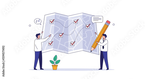 Strategic planning and business development with a detailed roadmap and success milestones marked clearly