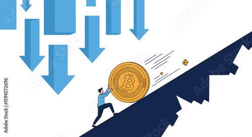 Financial downturn impact on cryptocurrency markets illustrating downward trends and investment challenges facing traders during economic instability