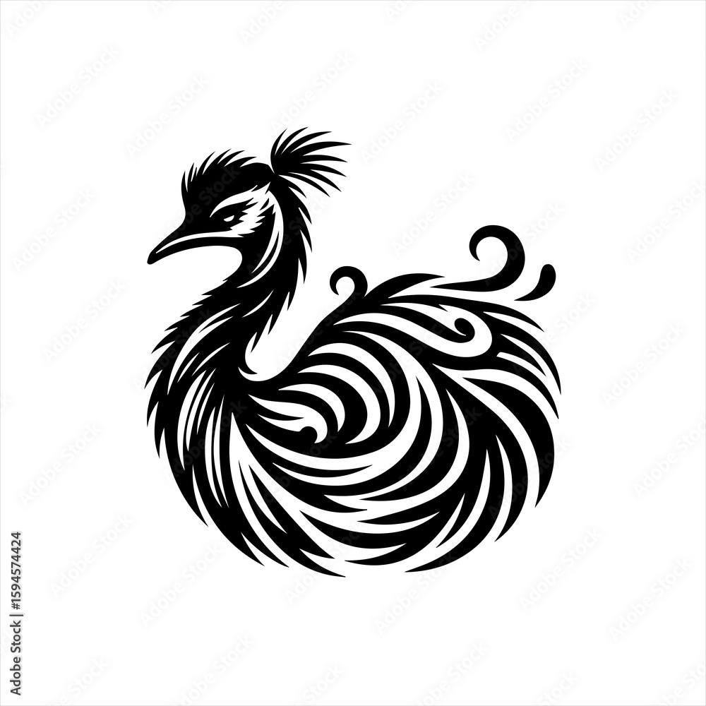 Fototapeta premium Stylized emu illustration