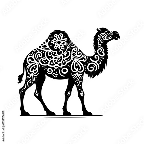 Camel with decorative pattern