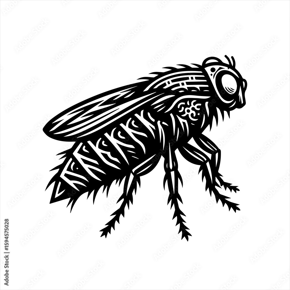 Obraz premium Detailed fly insect illustration