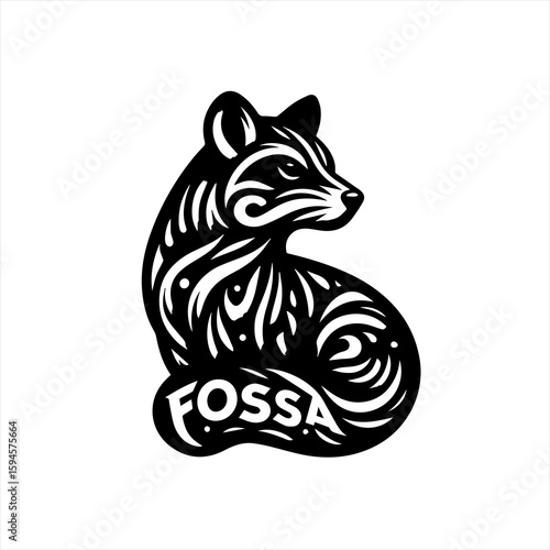 Stylized fossa animal illustration