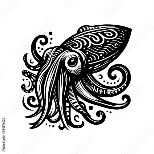 Stylized squid illustration
