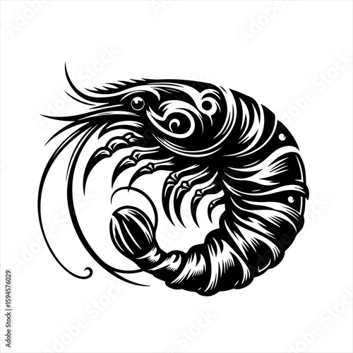 Tribal shrimp illustration