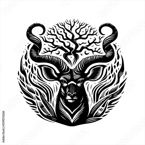 Stylized antelope illustration