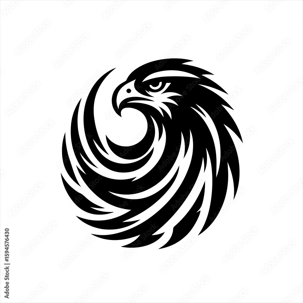 Obraz premium Eagle head tribal art logo