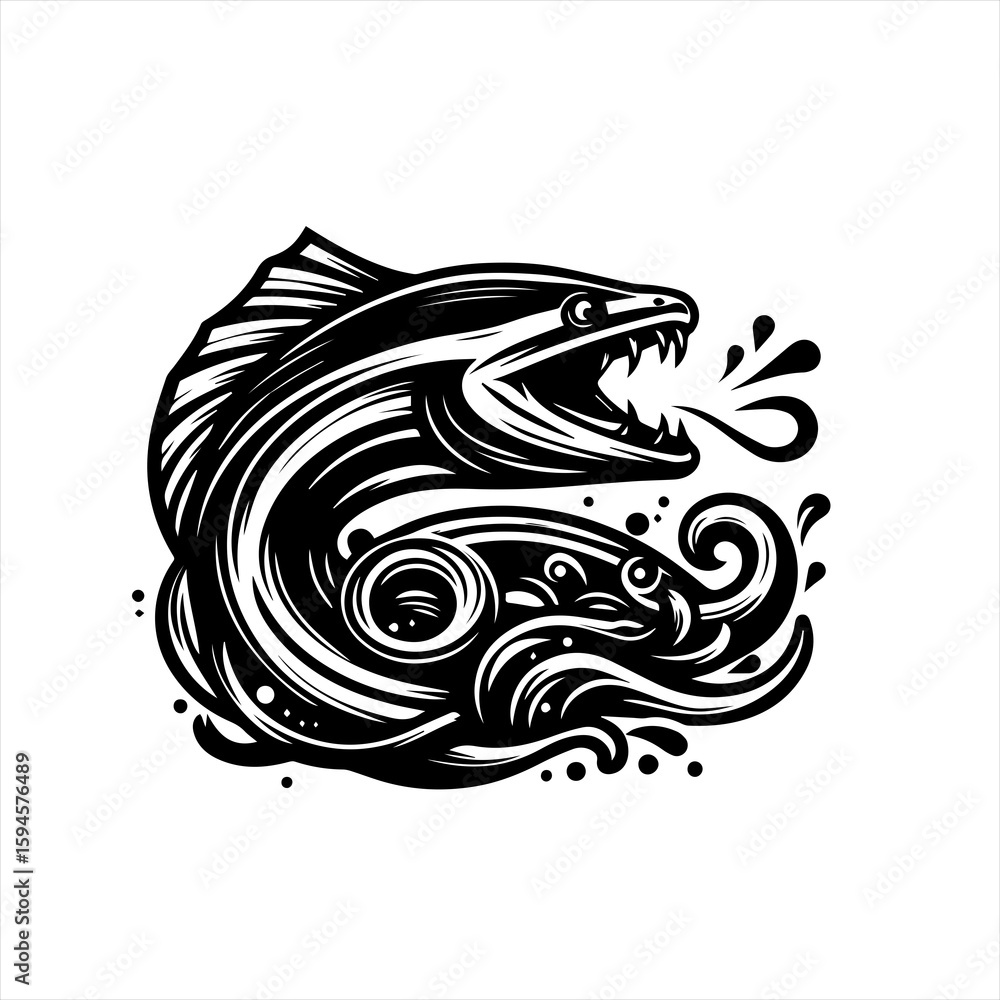 Obraz premium Eel with mouth open