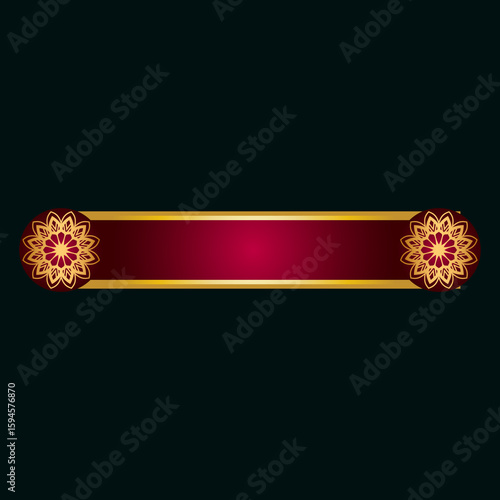 Red Islamic Golden Text Box Banner	
