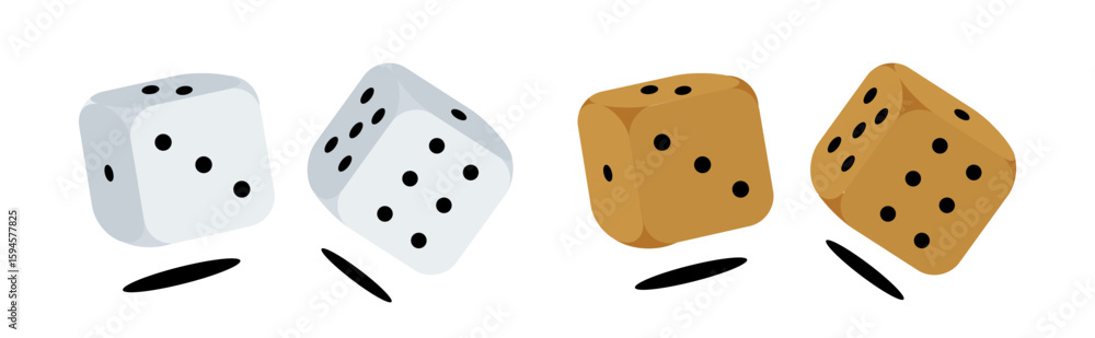 Fototapeta premium dice golden metallic isolated on transparent background,vector casino gambling game dices design element