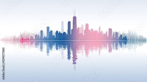 Wallpaper Mural City skyline reflected in calm water. Torontodigital.ca