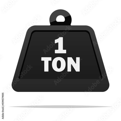 One ton weight vector isolated illustration