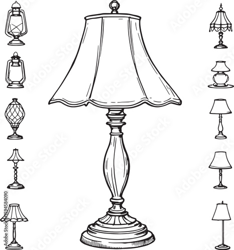 Vintage table lamp line art invited grace delicate design warm ambiance