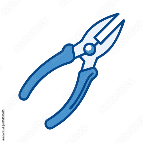 Pliers illustration in blue color   