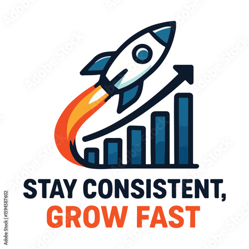 Trading Growth Logo – Stay Consistent Grow Fast Vector