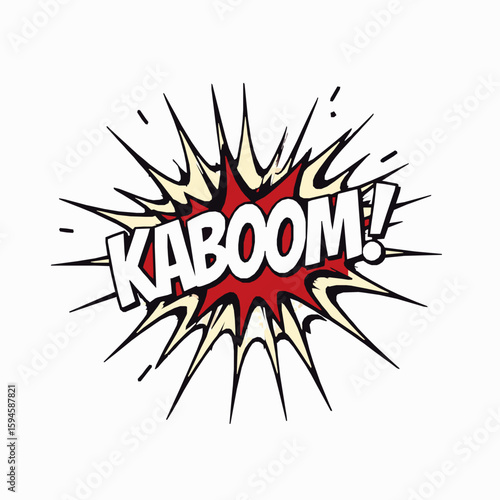 Dynamic comic book kaboom illustration with bold text and explosive visual elements