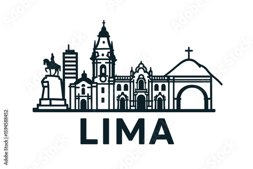 Lima skyline with iconic buildings and landmarks