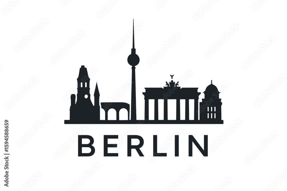 Fototapeta premium City skyline with iconic buildings and landmarks of Berlin